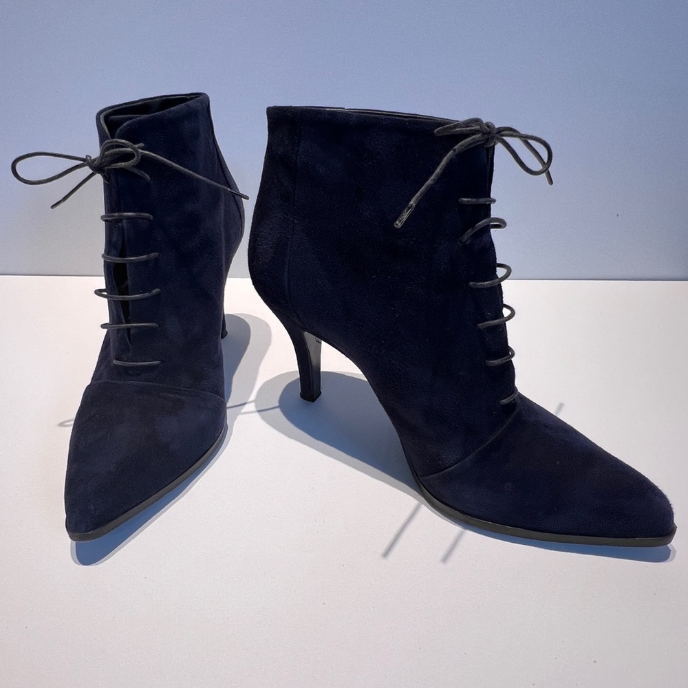 Jil Sander Blue Sued Bootie